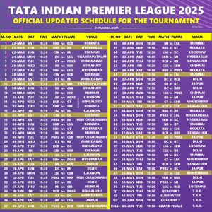 IPL 2025 Single Image Complete New Schedule Download