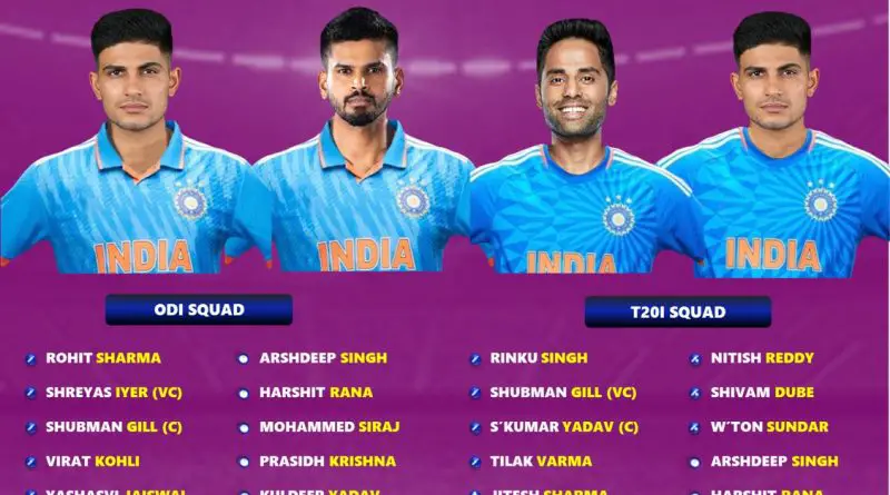 India vs Australia 2025 Full Official ODI and T20 Series Squad List
