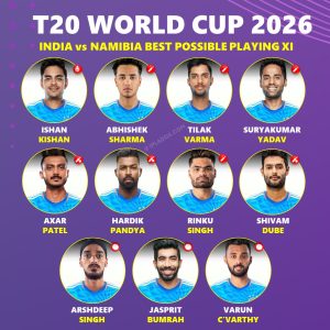 T20 World Cup 2026 India vs Namibia Best Playing 11 Revealed